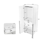 Armadio guardaroba modulare a 3 ante in grigio rustico / bianco / marrone dorato, autoportante – 1 persona