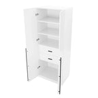 Armadio guardaroba modulare a 3 ante in grigio rustico / bianco / marrone dorato, autoportante – 1 persona