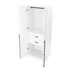 Armadio guardaroba modulare a 3 ante in grigio rustico / bianco / marrone dorato, autoportante – 1 persona