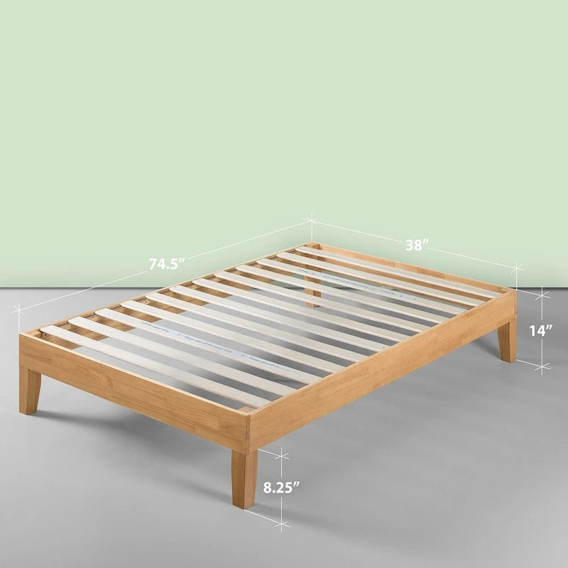 Letto a piattaforma in pino naturale da 35,5 cm, Twin/Full/Queen/King, 1-2 persone