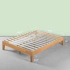 Letto a piattaforma in pino naturale da 35,5 cm, Twin/Full/Queen/King, 1-2 persone