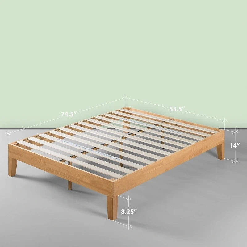 Letto a piattaforma in pino naturale da 35,5 cm, Twin/Full/Queen/King, 1-2 persone
