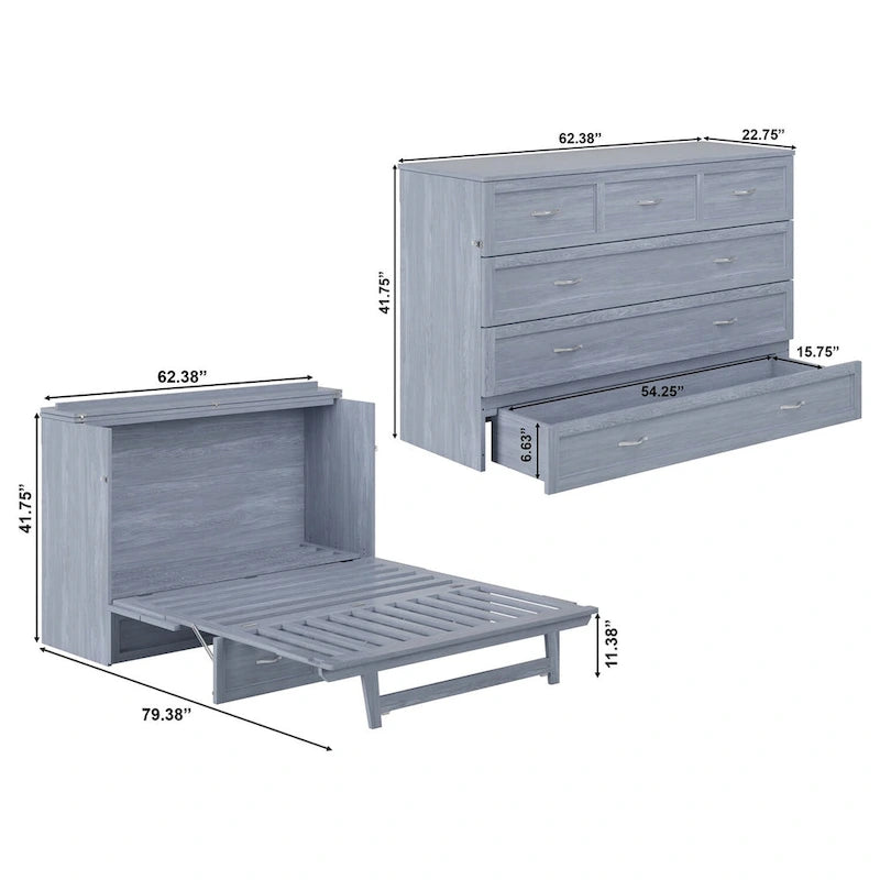 Letto Murphy a cassapanca Driftwood Queen, Posti letto 1
