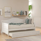 Letto a giorno in pino massello con letto estraibile, per due persone – Bianco / Grigio / Espresso