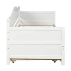 Letto a giorno in pino massello con letto estraibile, per due persone – Bianco / Grigio / Espresso