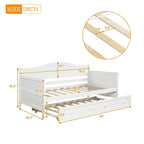 Letto a giorno in pino massello con letto estraibile, per due persone – Bianco / Grigio / Espresso