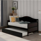 Letto a giorno in pino massello con letto estraibile, per due persone – Bianco / Grigio / Espresso