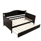 Letto a giorno in pino massello con letto estraibile, per due persone – Bianco / Grigio / Espresso