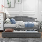 Letto a giorno in pino massello con letto estraibile, per due persone – Bianco / Grigio / Espresso