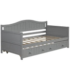 Letto a giorno in pino massello con letto estraibile, per due persone – Bianco / Grigio / Espresso