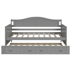 Letto a giorno in pino massello con letto estraibile, per due persone – Bianco / Grigio / Espresso