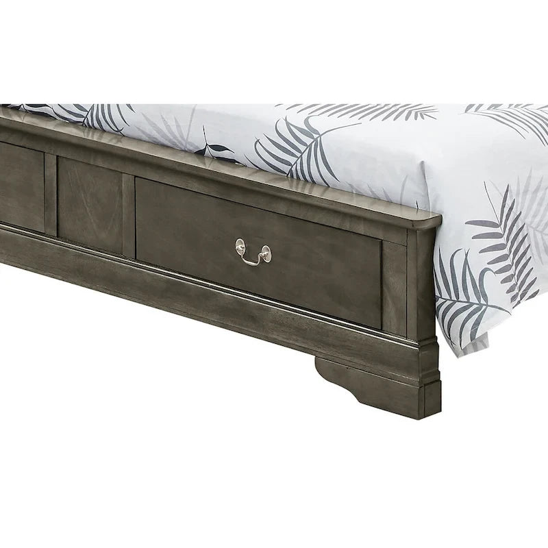 Letto King Storage Panel – Stile tradizionale, per 2 persone (Ciliegio / Bianco / Cappuccino / Nero / Grigio)
