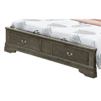 Letto King Storage Panel – Stile tradizionale, per 2 persone (Ciliegio / Bianco / Cappuccino / Nero / Grigio)