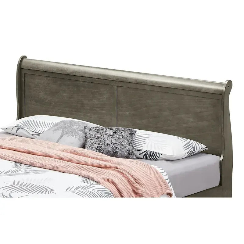 Letto King Storage Panel – Stile tradizionale, per 2 persone (Ciliegio / Bianco / Cappuccino / Nero / Grigio)