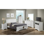 Letto King Storage Panel – Stile tradizionale, per 2 persone (Ciliegio / Bianco / Cappuccino / Nero / Grigio)