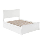 Letto a piattaforma matrimoniale bianco con pediera e 2 cassetti portaoggetti, per 1-2 persone