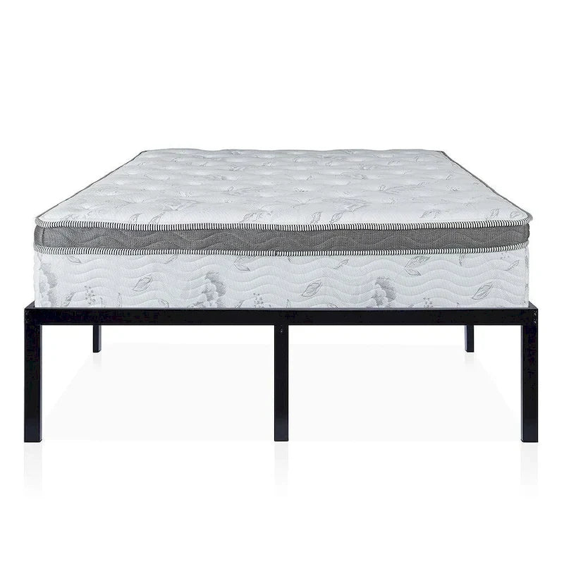 Telaio del letto a piattaforma in metallo King nero, 2 persone, resistente