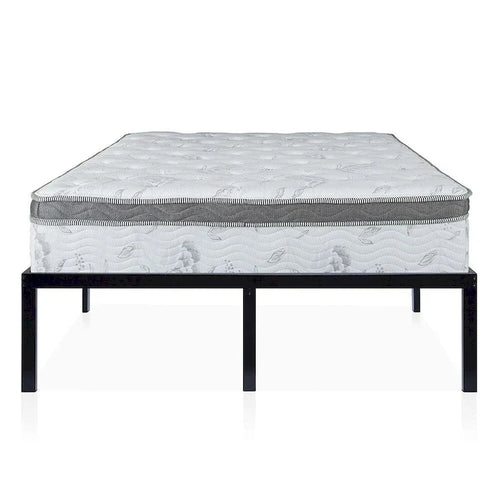 Telaio del letto a piattaforma in metallo King nero, 2 persone, resistente