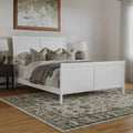 Letto a slitta a piattaforma bassa con pediera Bianco / Noce – Matrimoniale francese / Matrimoniale / King, 1 posto