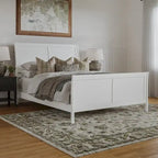 Letto a slitta a piattaforma bassa con pediera Bianco / Noce – Matrimoniale francese / Matrimoniale / King, 1 posto