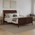 Letto a slitta a piattaforma bassa con pediera Bianco / Noce – Matrimoniale francese / Matrimoniale / King, 1 posto