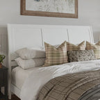Letto a slitta a piattaforma bassa con pediera Bianco / Noce – Matrimoniale francese / Matrimoniale / King, 1 posto