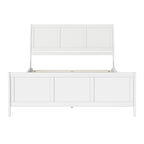 Letto a slitta a piattaforma bassa con pediera Bianco / Noce – Matrimoniale francese / Matrimoniale / King, 1 posto