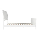 Letto a slitta a piattaforma bassa con pediera Bianco / Noce – Matrimoniale francese / Matrimoniale / King, 1 posto