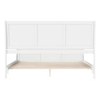 Letto a slitta a piattaforma bassa con pediera Bianco / Noce – Matrimoniale francese / Matrimoniale / King, 1 posto