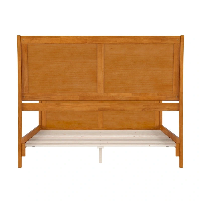 Letto a slitta a piattaforma bassa con pediera Bianco / Noce – Matrimoniale francese / Matrimoniale / King, 1 posto