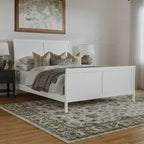 Letto a slitta a piattaforma bassa con pediera Bianco / Noce – Matrimoniale francese / Matrimoniale / King, 1 posto