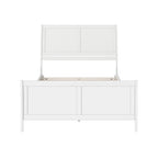 Letto a slitta a piattaforma bassa con pediera Bianco / Noce – Matrimoniale francese / Matrimoniale / King, 1 posto