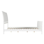 Letto a slitta a piattaforma bassa con pediera Bianco / Noce – Matrimoniale francese / Matrimoniale / King, 1 posto