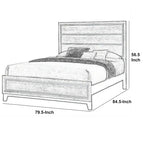 Letto matrimoniale "Eastern King" in rovere grigio, testiera a pannelli, adatto per 1-2 persone