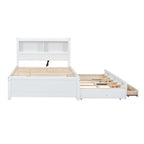 Letto a piattaforma completo grigio/bianco con letto estraibile, cassetti e porte USB – Posti letto per 2