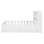 Letto a piattaforma completo grigio/bianco con letto estraibile, cassetti e porte USB – Posti letto per 2