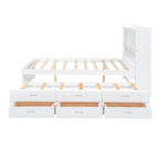 Letto a piattaforma completo grigio/bianco con letto estraibile, cassetti e porte USB – Posti letto per 2