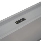 Struttura letto a piattaforma doppia (single) in noce / laccato bianco / grigio con porta USB, per 1 persona