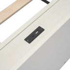 Struttura letto a piattaforma doppia (single) in noce / laccato bianco / grigio con porta USB, per 1 persona