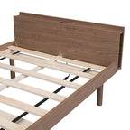 Struttura letto a piattaforma doppia (single) in noce / laccato bianco / grigio con porta USB, per 1 persona
