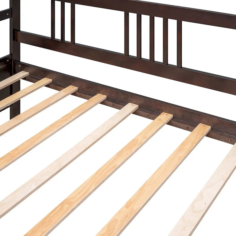 Divano letto in legno massiccio bianco/espresso, singolo/matrimoniale, 1 posto a sedere
