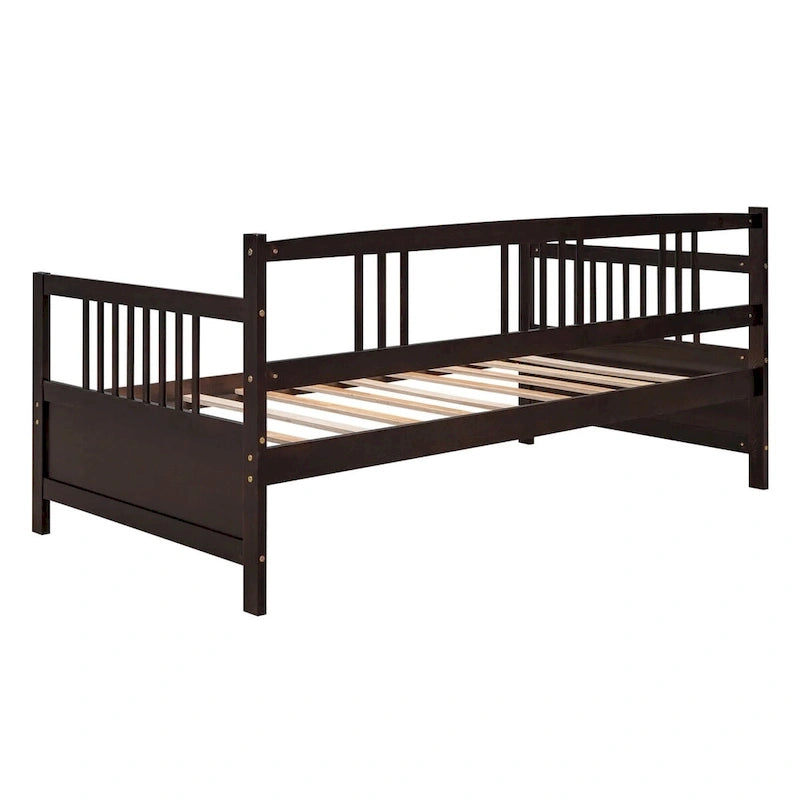 Divano letto in legno massiccio bianco/espresso, singolo/matrimoniale, 1 posto a sedere