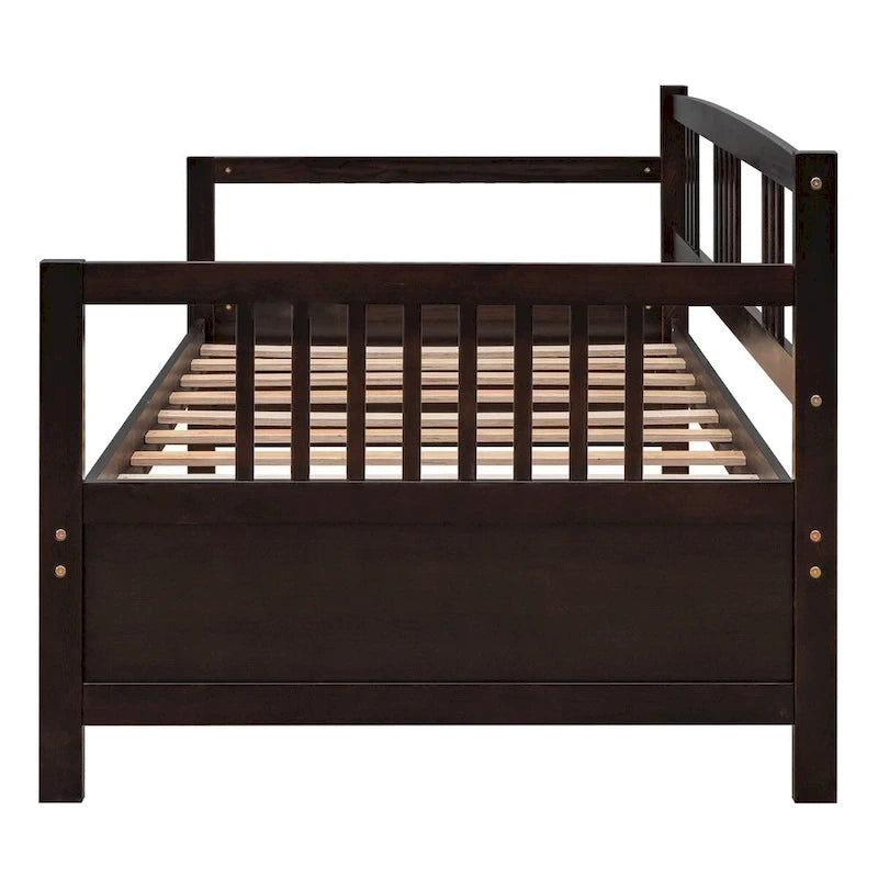 Divano letto in legno massiccio bianco/espresso, singolo/matrimoniale, 1 posto a sedere