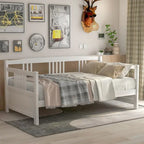 Divano letto in legno massiccio bianco/espresso, singolo/matrimoniale, 1 posto a sedere
