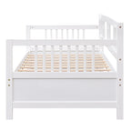 Divano letto in legno massiccio bianco/espresso, singolo/matrimoniale, 1 posto a sedere