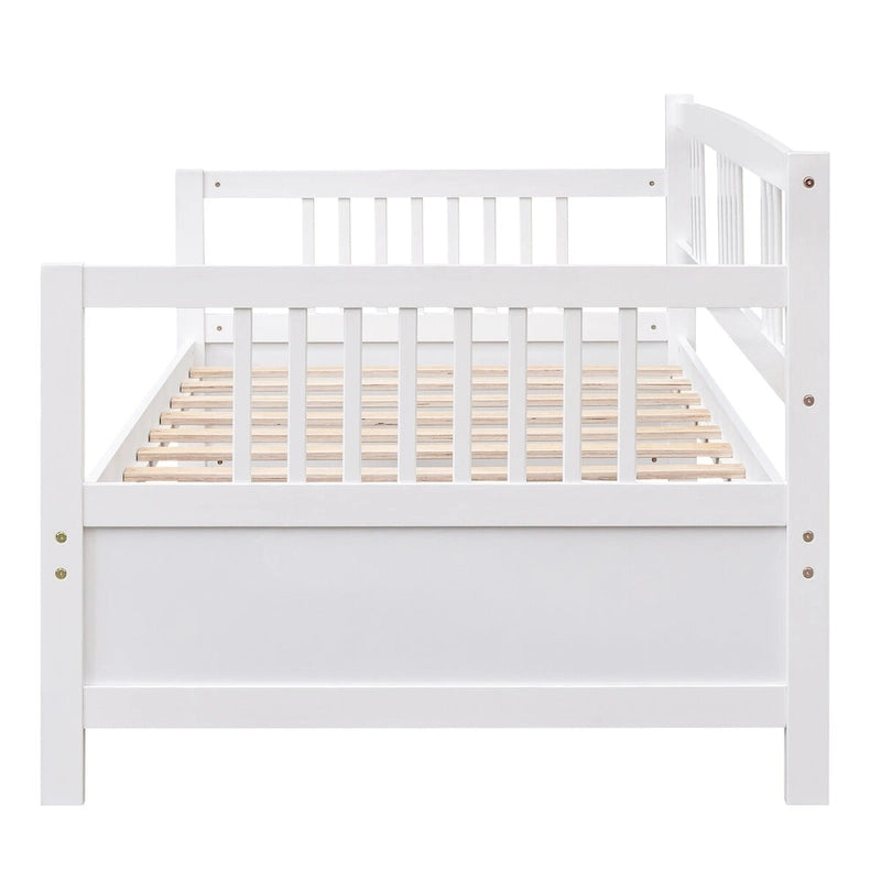 Divano letto in legno massiccio bianco/espresso, singolo/matrimoniale, 1 posto a sedere