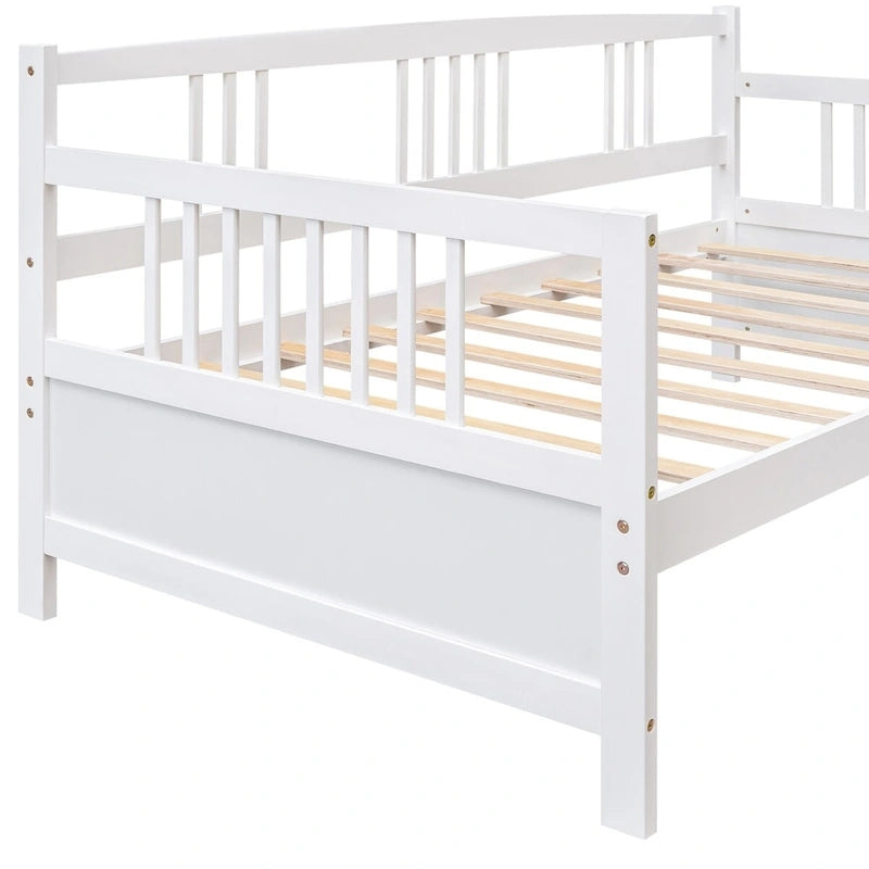 Divano letto in legno massiccio bianco/espresso, singolo/matrimoniale, 1 posto a sedere