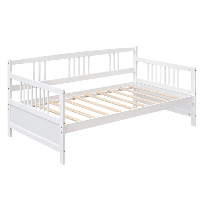 Divano letto in legno massiccio bianco/espresso, singolo/matrimoniale, 1 posto a sedere