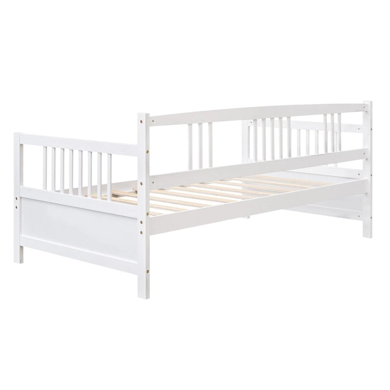 Divano letto in legno massiccio bianco/espresso, singolo/matrimoniale, 1 posto a sedere