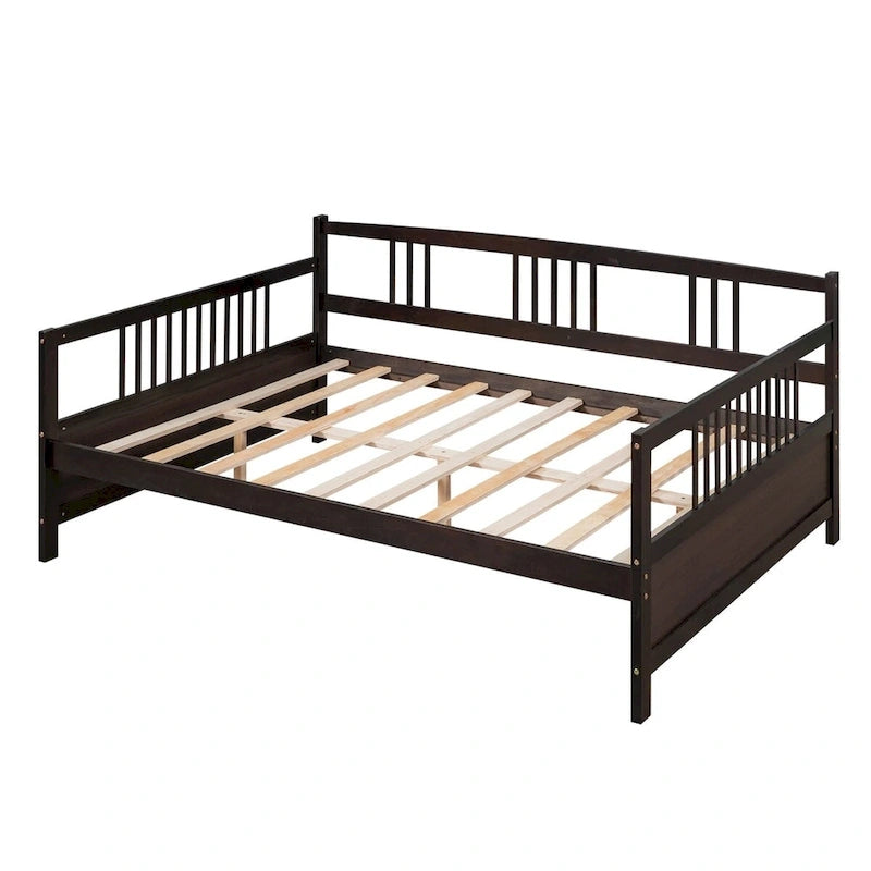 Divano letto in legno massiccio bianco/espresso, singolo/matrimoniale, 1 posto a sedere